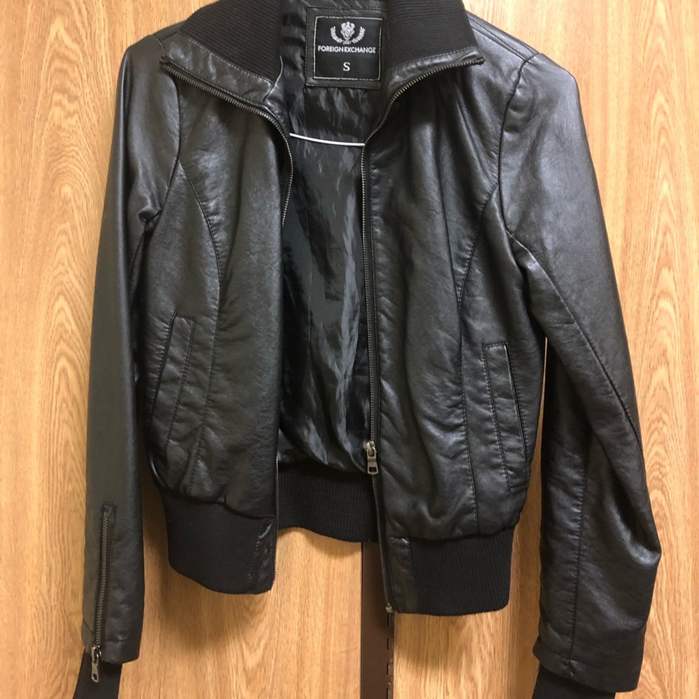 Black leather jacket